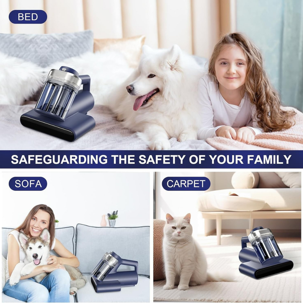 UV-C Mattress Vacuum Cleaner – Anti-Mite, HEPA Filter & Dual Dust Chamber