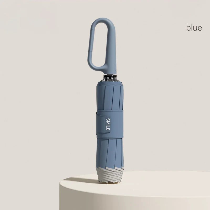 Compact Automatic Umbrella – Windproof Fiberglass, Reflective Strip & One-Button Open