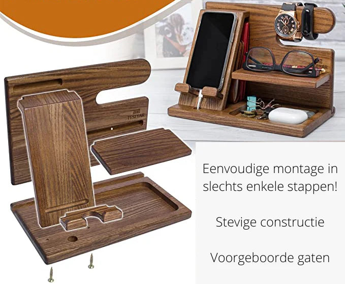 Optimized Product Title: "Holz-Schreibtischorganizer mit Handyständer – Eleganter Schreibtisch-Organizer für optimale Ordnung und Übersicht" 

This title includes relevant keywords while enhancing clarity and appeal for potential buyers.