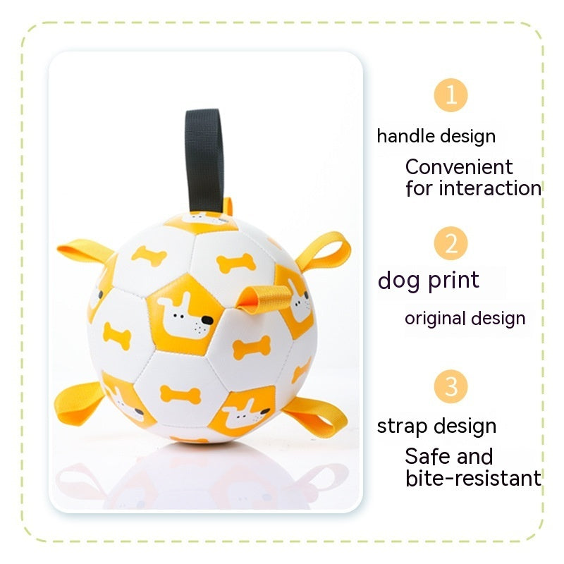 Inflatable Dog Football Toy – PU, Waterproof, 15 & 19cm with Grab Straps