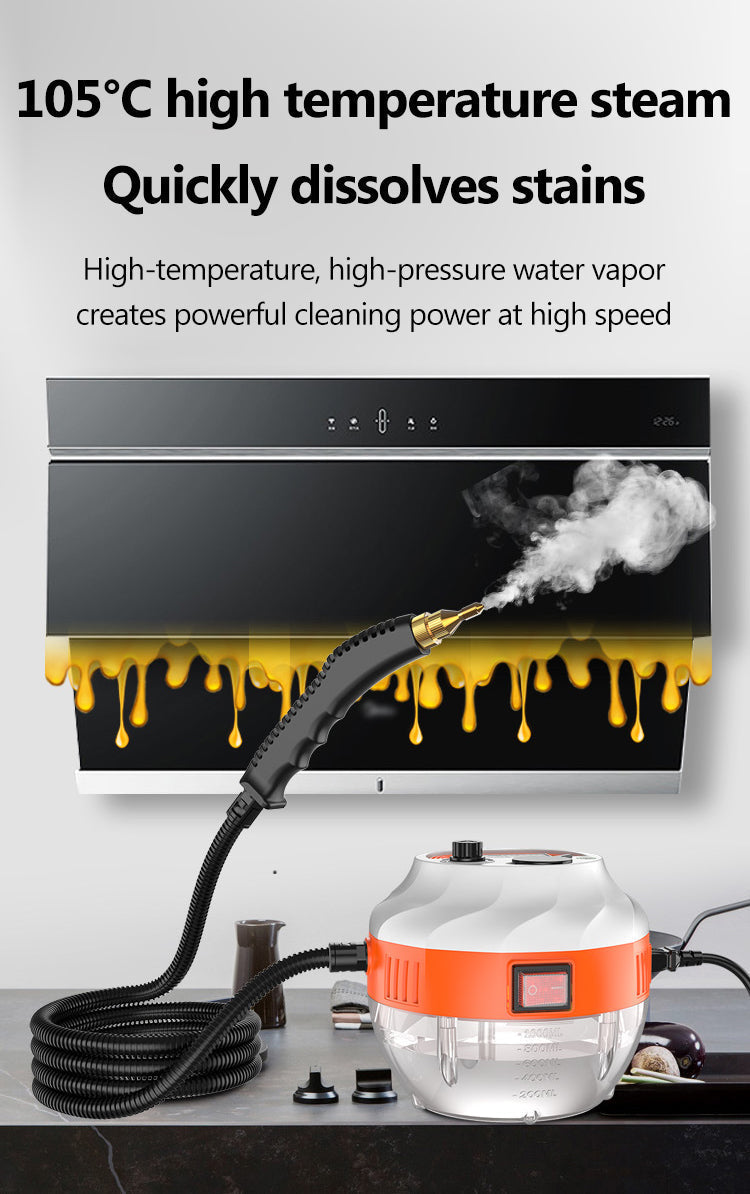 2800W High-Pressure Steam Cleaner - Powerful Home Appliance for Kitchen & Car Cleaning