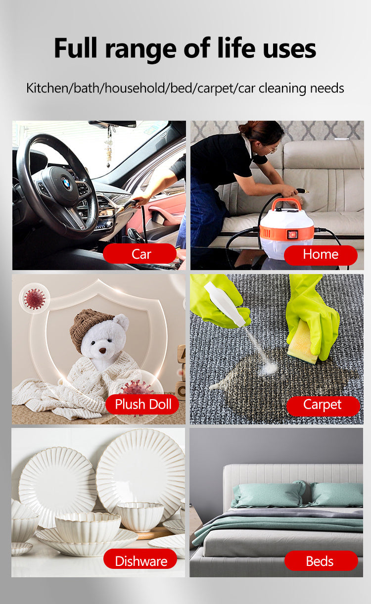 2800W High-Pressure Steam Cleaner - Powerful Home Appliance for Kitchen & Car Cleaning