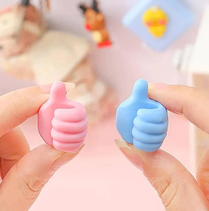 Self-Adhesive Cable Hooks – Silicone Thumb Design, 20-Pack, Multi-Surface