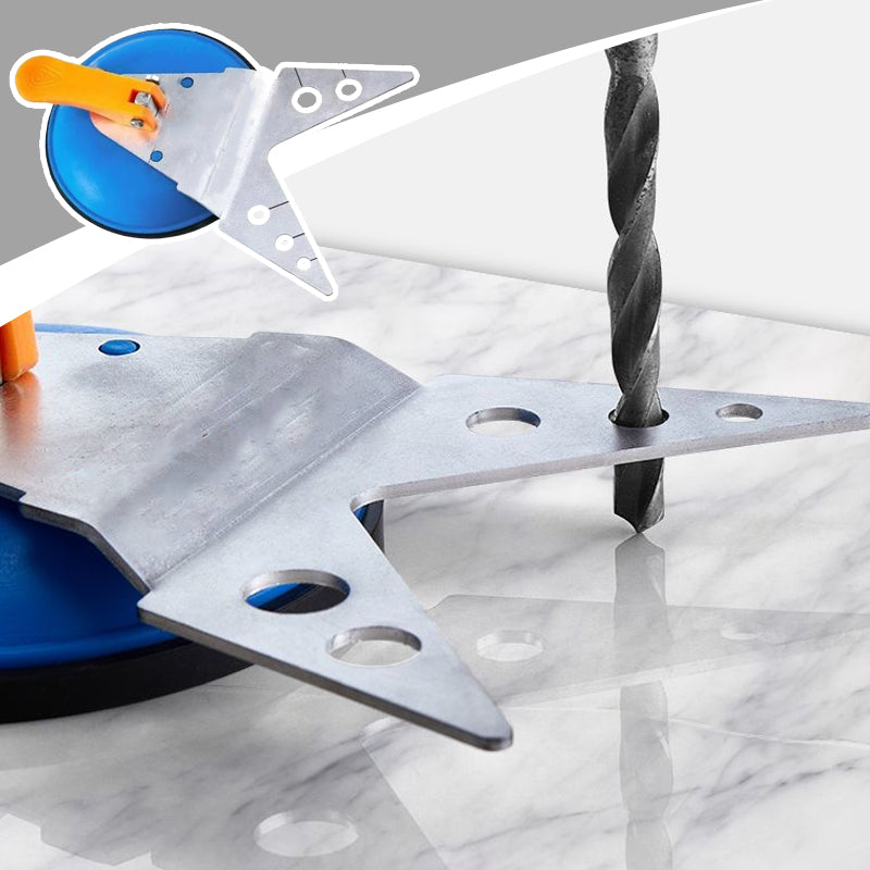 Tile Drilling Jig – Stainless Steel with Suction Cup & Multi-Size Hole Guide