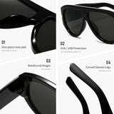 Oversized UV400 Aviator Sunglasses Bowlift