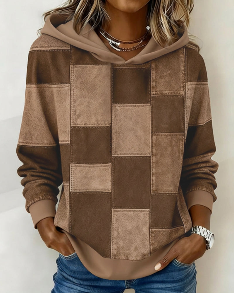 Stylish Long Sleeve Checkered Hoodie for Men & Women - Comfortable & Trendy Casual Wear