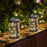 Solar Garden Lantern – Sunflower Pattern, LED Light & Weatherproof Metal