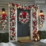 BowLift | Cordless Prelit Holiday Trim | LED Lights, Auto-Timer & Premium Red/White Decor