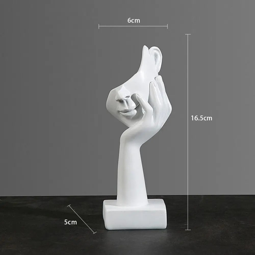 Abstract Face Sculpture – Resin, 17×6.5×5cm, Gold, Black or White Home Decor