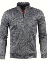 Men's pullover with neck zip for autumn & winter - Matteo