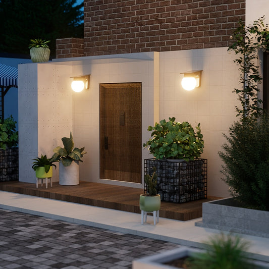 Solar LED Wall Light – Globe Design, Smart Dimmable & Waterproof Outdoor Use