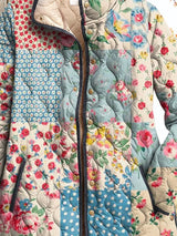Damen Vintage Blumenjacke - Charmante Casual Quilted Jacket für Damen