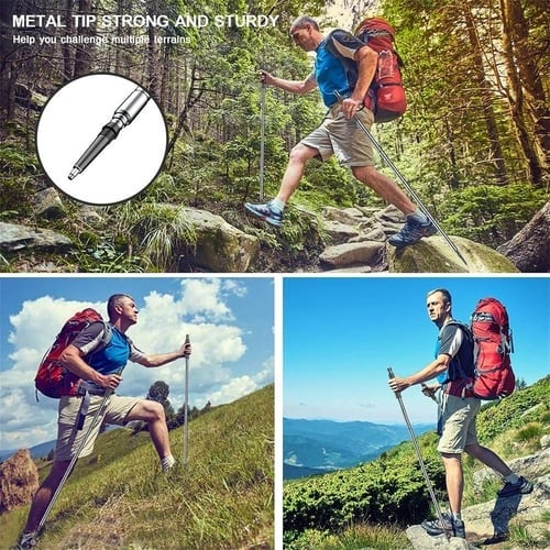 Adjustable Aluminum Trekking Pole – Built-In Survival Kit, EVA Grip & Extends to 105.9cm