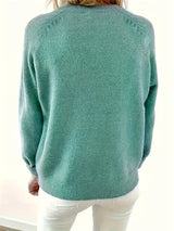 Caroline Soldier Pullover with Half Button Placket - Stylish Women's Sweater