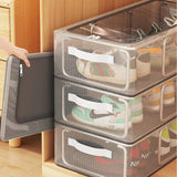 Stackable Clear Shoe Storage Box – Front-Opening PVC, Steel Frame & Waterproof Design