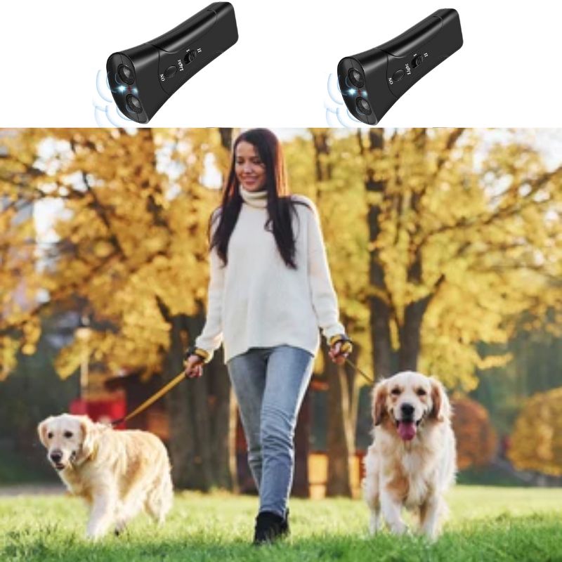 Ultrasonic Dog Bark Trainer – 15 m Range, 20-23 kHz & LED Light