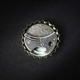 Mini Titanium Bottle Opener – Damascus Steel Blade, Keychain Size & 4.46cm Compact