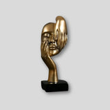 Abstract Face Sculpture – Resin, 17×6.5×5cm, Gold, Black or White Home Decor
