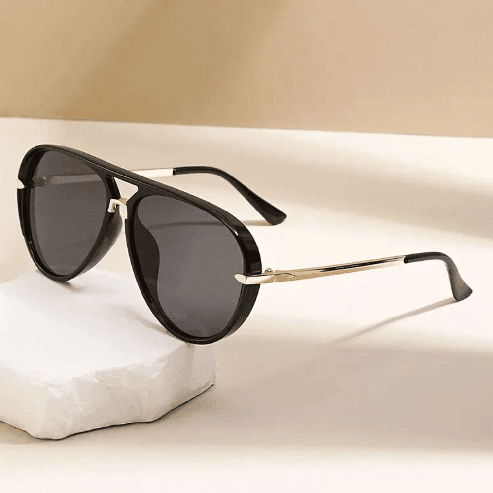 Double-Bridge Aviator Sunglasses – Lightweight Metal Frame, 4 Colors, Unisex