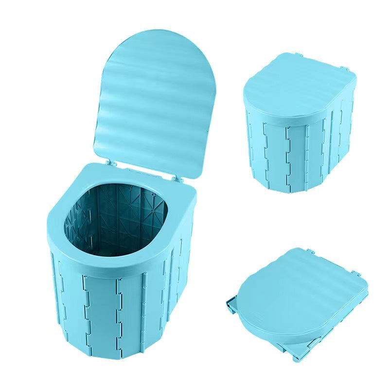 Portable Folding Camping Toilet – ABS Plastic, 180kg Capacity & 5cm Fold-Flat Design