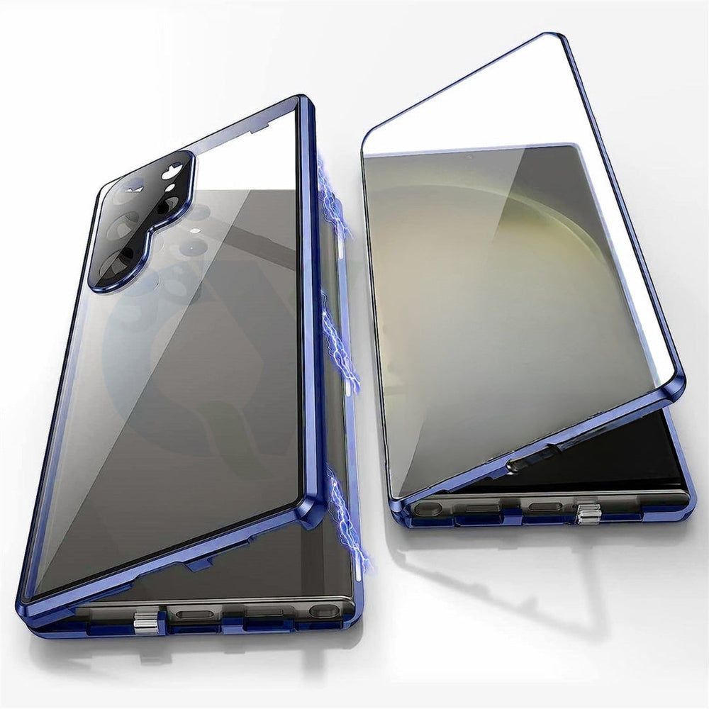 Magnetic Phone Case – Double Tempered Glass, Privacy Filter & Samsung S22-S24 Compatible