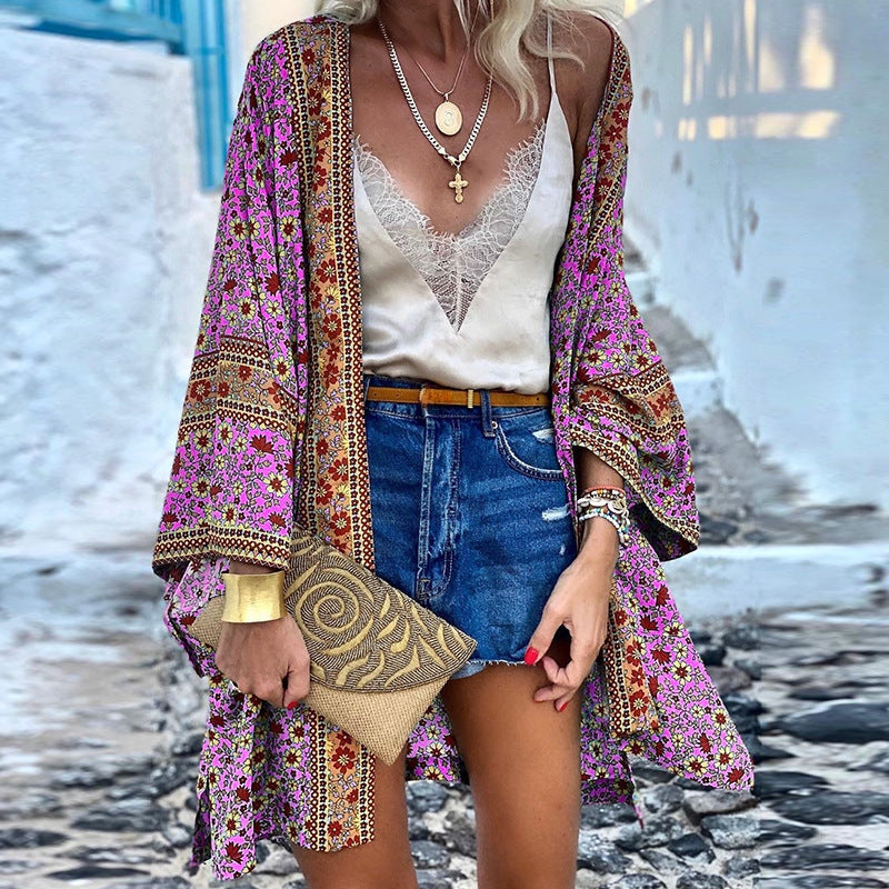 Trendy Boho women's cardigan with pattern - Elara