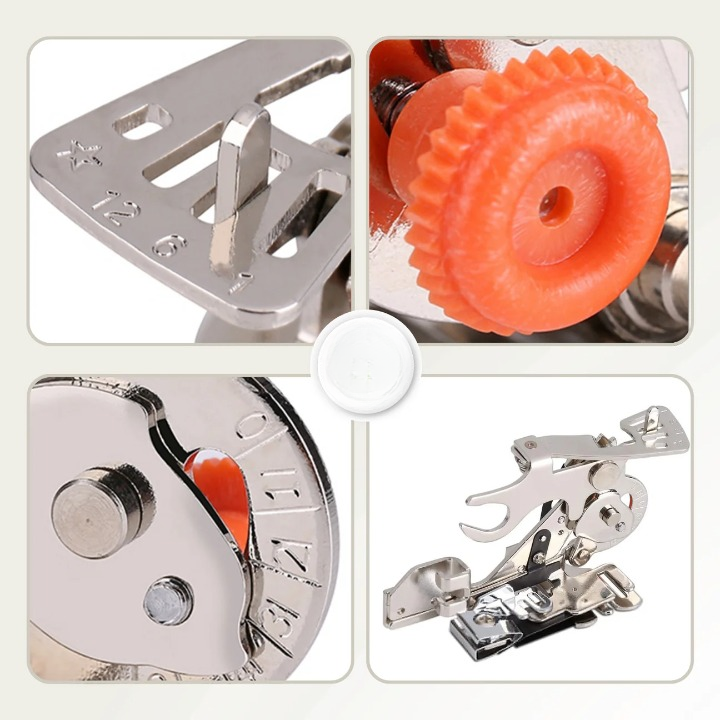 Ruffler Presser Foot – 4 Pleat Settings, Universal Machine Fit & Adjustable Depth