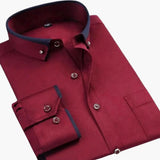 Men's Long Sleeve Shirt – Classic Collar, Adjustable Cuffs & Versatile Fit