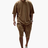 Two-Piece Set – Men's, Drawstring Shorts & Oversized Shirt