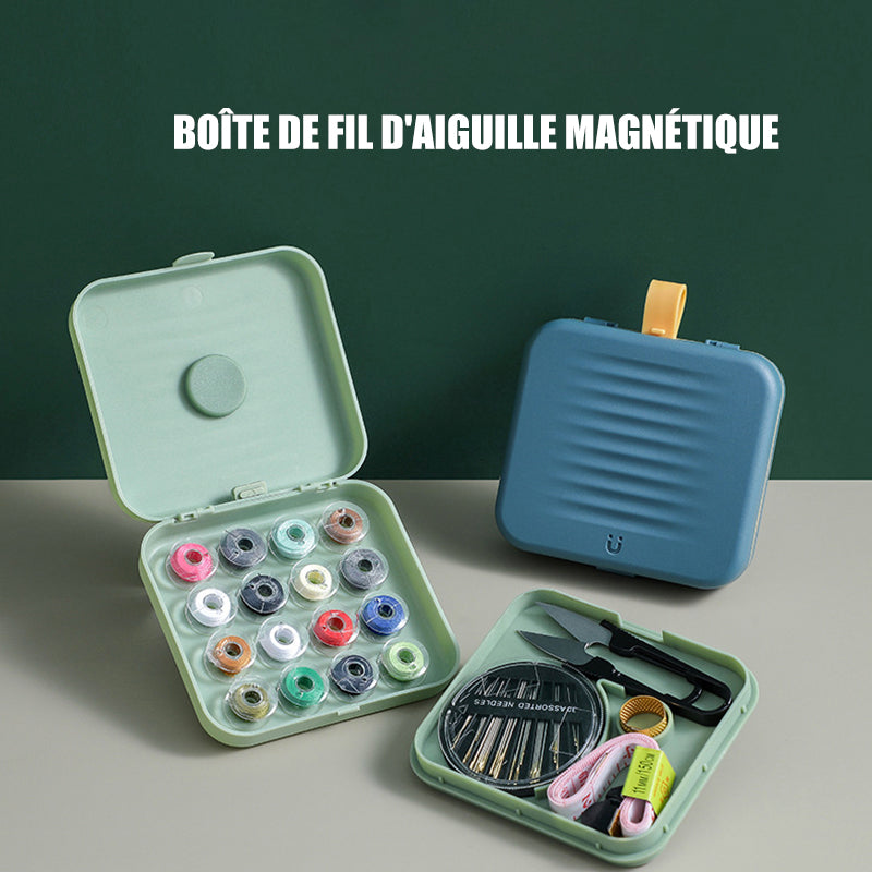 Magnetic Sewing Box – 2-Tier Organizer, Bobbin Holder & 12.3×11×3.3cm