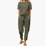 Women's Two-Piece Summer Set – Lightweight Fabric, Wrap Top & Flowy Fit