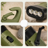 Hand-Crank LED Flashlight – Solar & Dynamo Charging, Rechargeable & Compact Design