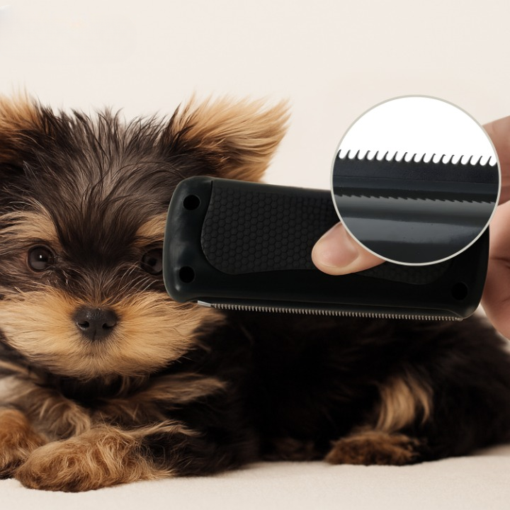 Pet Grooming Brush – Metal Saw-Tooth Blades, Deshedding Massage & For Dogs & Cats