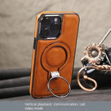 Premium Leder iPhone-Hülle mit Magnetischem Ständer – Ultimativer Schutz & Stil
