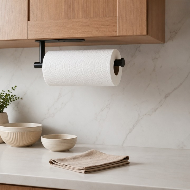Stainless Steel Paper Towel Holder – Under-Cabinet Wall Mount, 2-Pack & 3 Colors