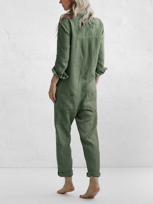 Liv – Casual Cotton Jumpsuit with Pockets