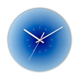 Glass Wall Clock – 30cm, Silent Quartz Movement in Orange, Blue or Purple