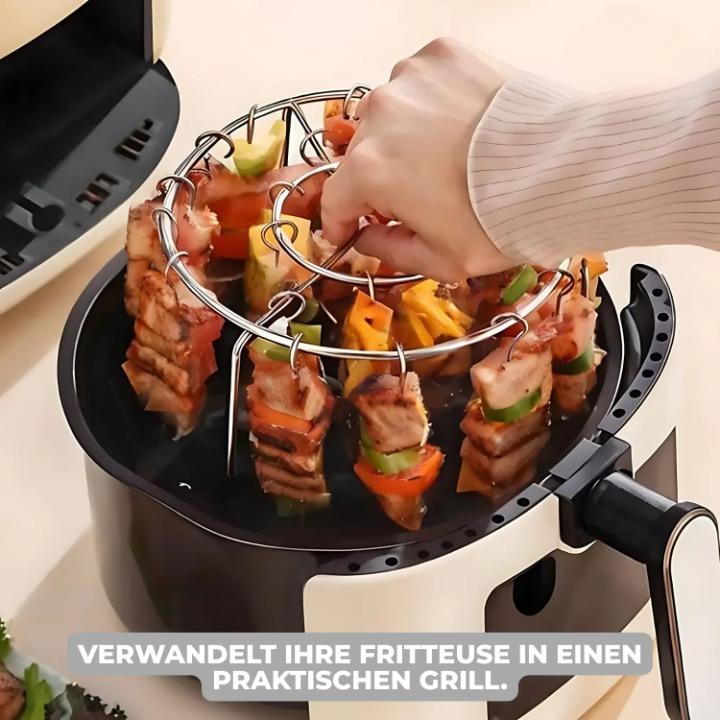 Optimized Product Title: "Heißluftfritteusen Grillaufsatz mit Spießen – Perfekter Zubehör für knusprige Grillgerichte" 

This title includes relevant keywords for better visibility and highlights the product's benefits.