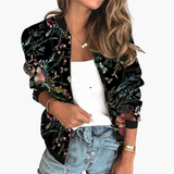 Bomber Jacket – Women's, Lightweight & Floral Pattern