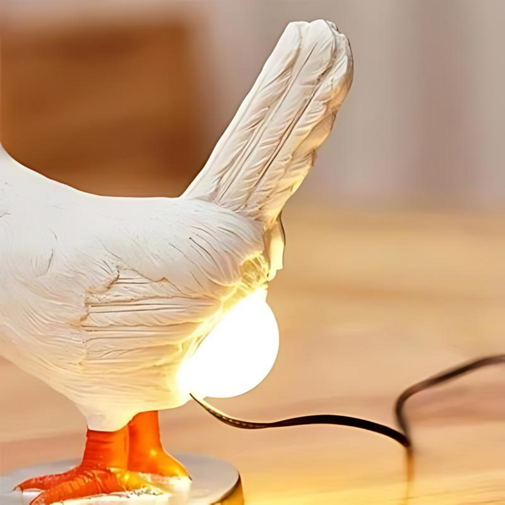 Chicken Table Lamp – Warm White LED, Decorative Novelty Accent Light