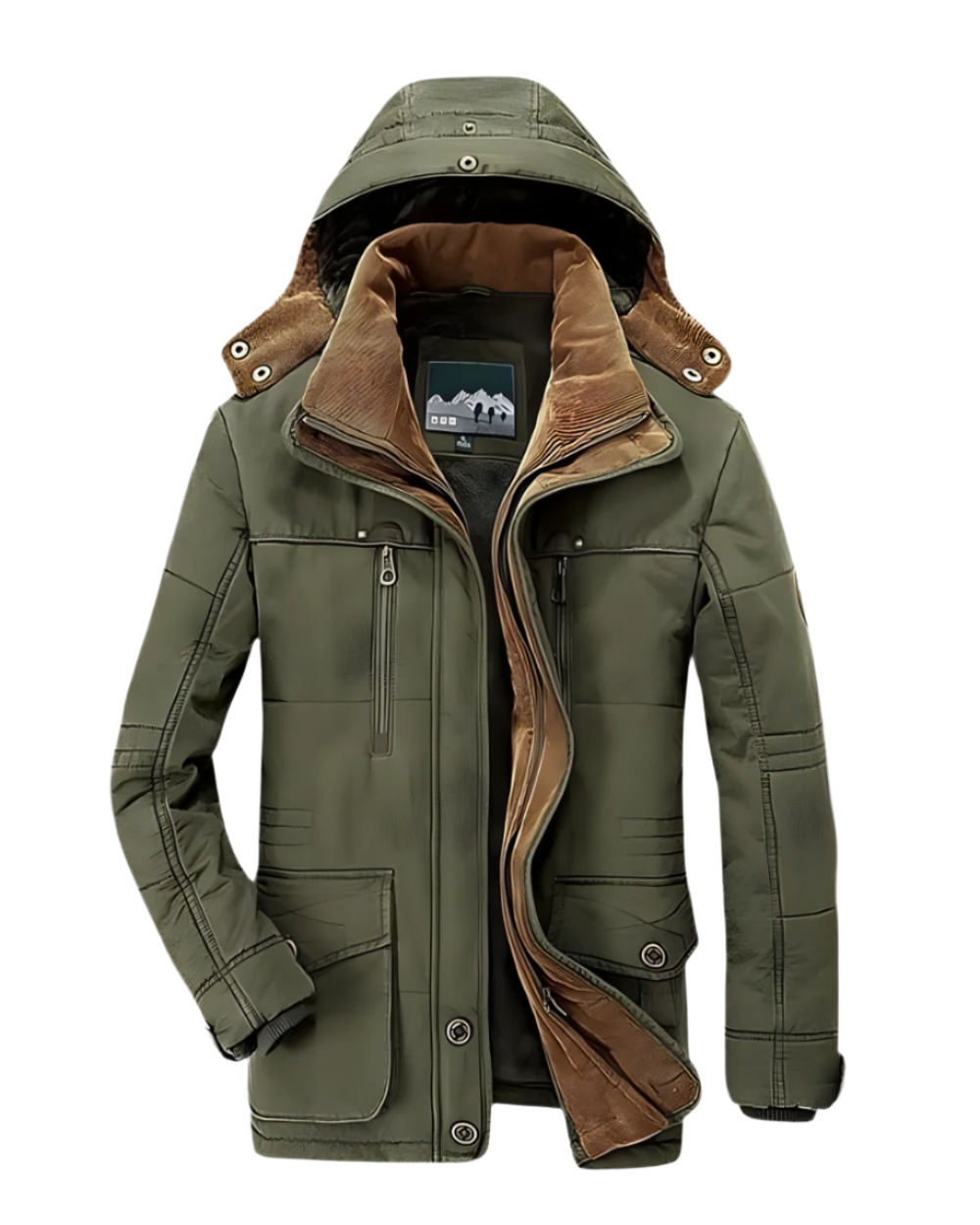 Optimized Product Title: "Francesco Gepolsterte Winterjacke für Herren - Warme, Stylische Winterjacke mit Kapuze und Taschen" 

This title includes relevant keywords and details that can help improve visibility and attract potential buyers.
