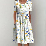 Luna Chic Summer Dress (Print) - White Yellow