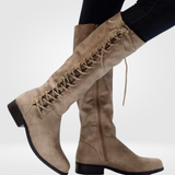 Elena – Comfortable Tall Women's Boots – Beige