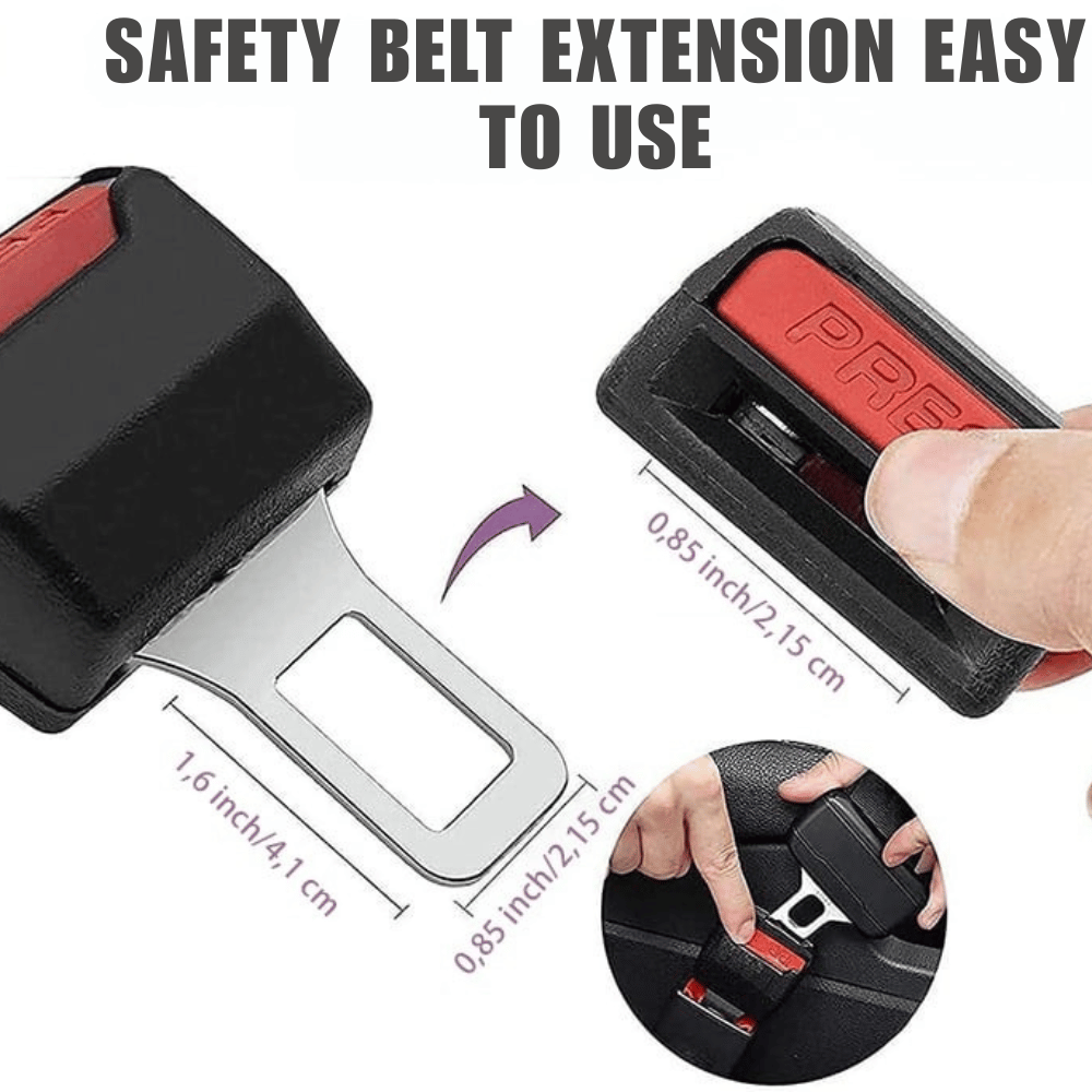 Seat Belt Extender Strap – Stainless Steel, Adds 25.4cm, Universal Car Fit