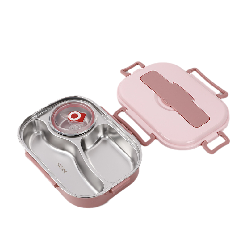 Stainless Steel Lunch Box – 3 or 4 Compartments, Soup Bowl & Dishwasher-Safe