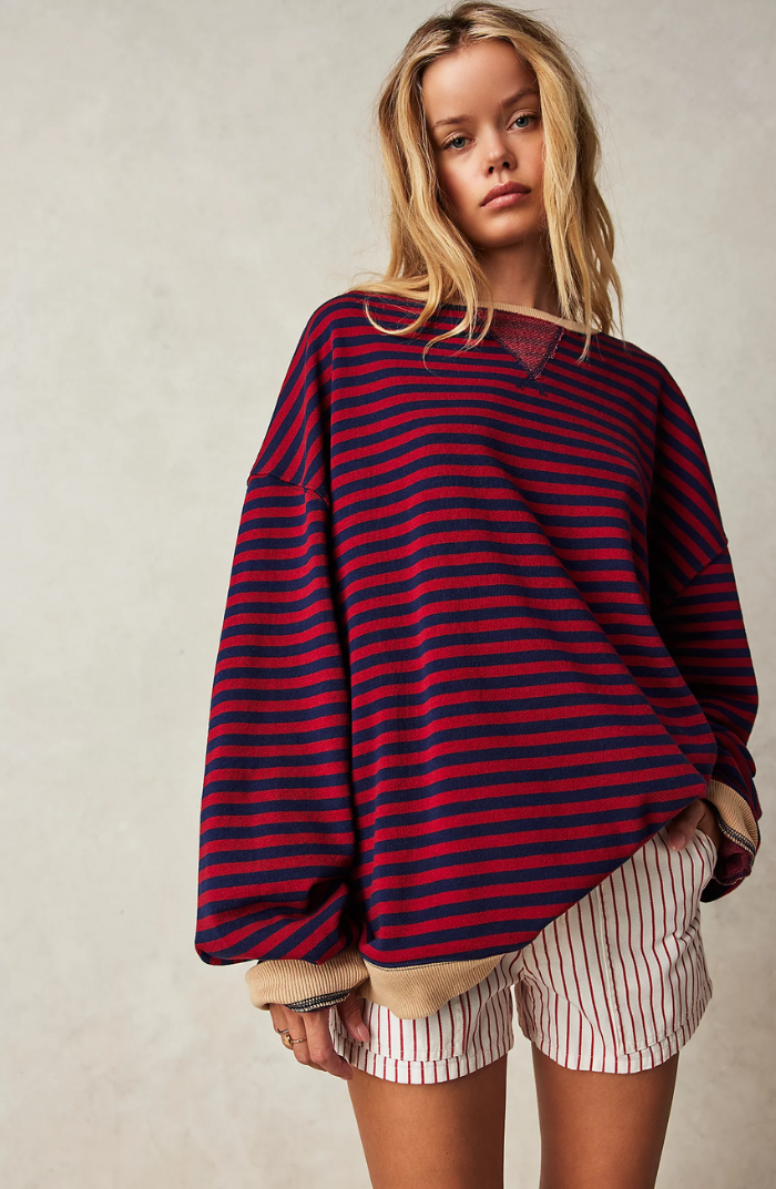 Amelia - Übergrößen Gestreifter Pullover für Damen | Bequemer und Stilvoller Strickpullover