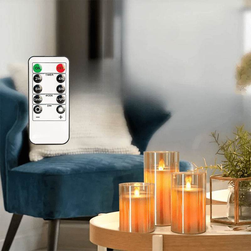 Realistic LED Candle Set - Flameless, Battery Operated, Perfect for Home Decor & Events