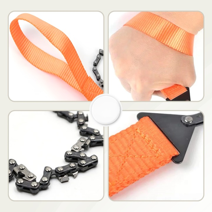 Folding Pocket Saw with Fire Starter – 65Mn Steel Blade, Ballistic Nylon Handle & Belt Holster