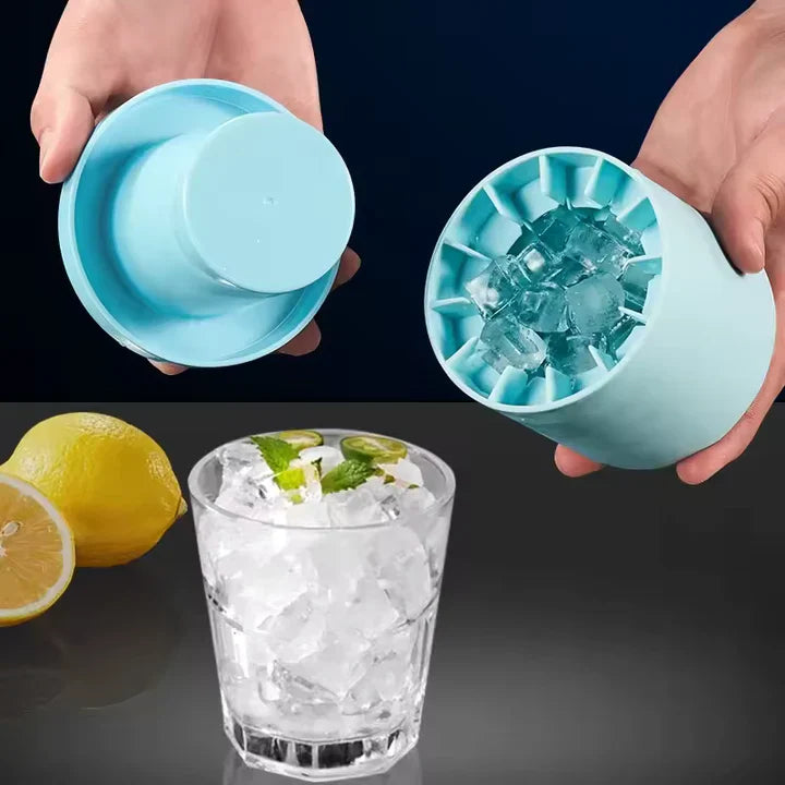 Silikon-Eiswürfelform für 6 große Eiswürfel – Perfekte Eiswürfel für Cocktails, Getränke & Partys