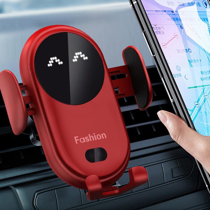 15W Wireless Car Charger Mount – Auto-Clamp, Qi Fast Charging & 360° Rotation